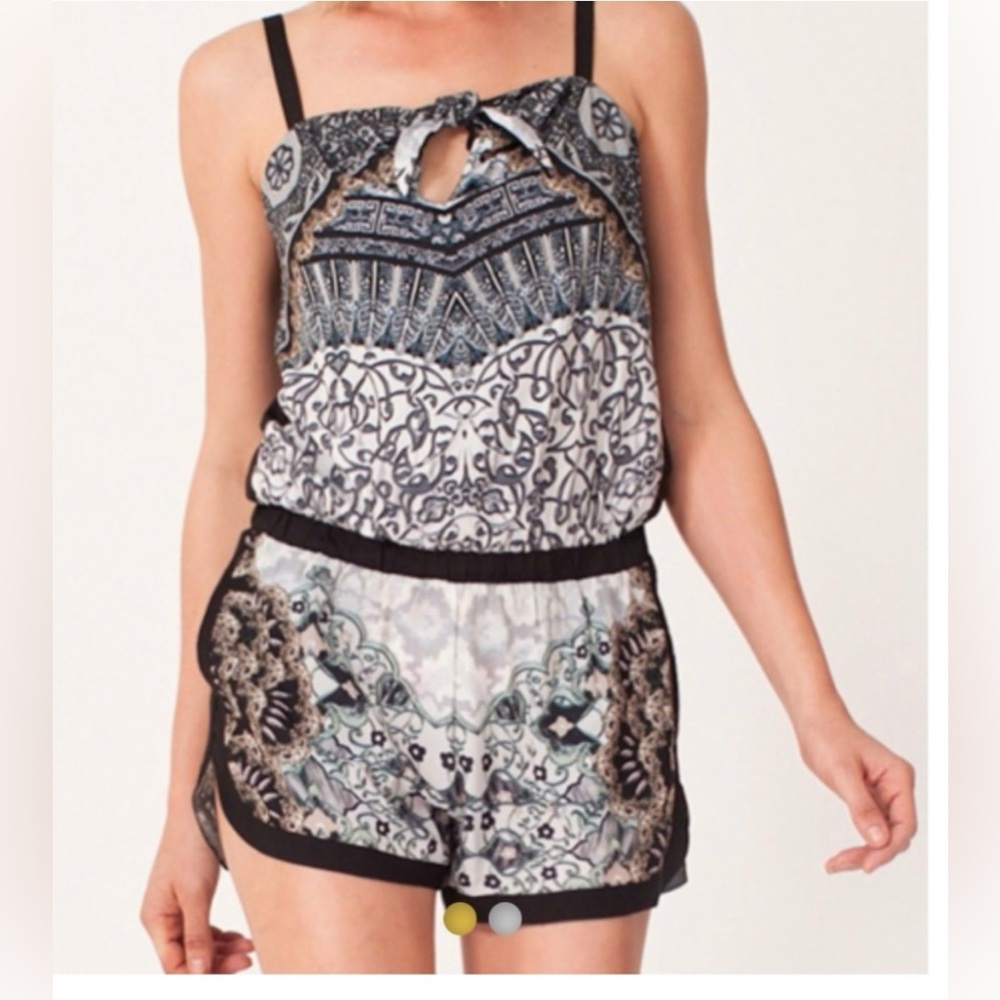 Hale Bob handkerchief shorts romper XS